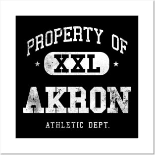 Akron Vintage Retro Distressed College Property Athletic Posters and Art